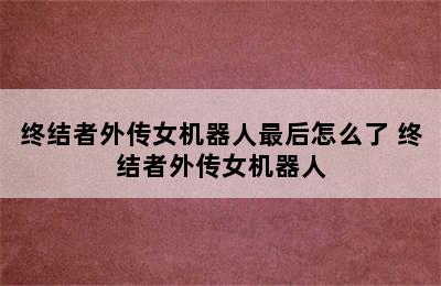 终结者外传女机器人最后怎么了 终结者外传女机器人